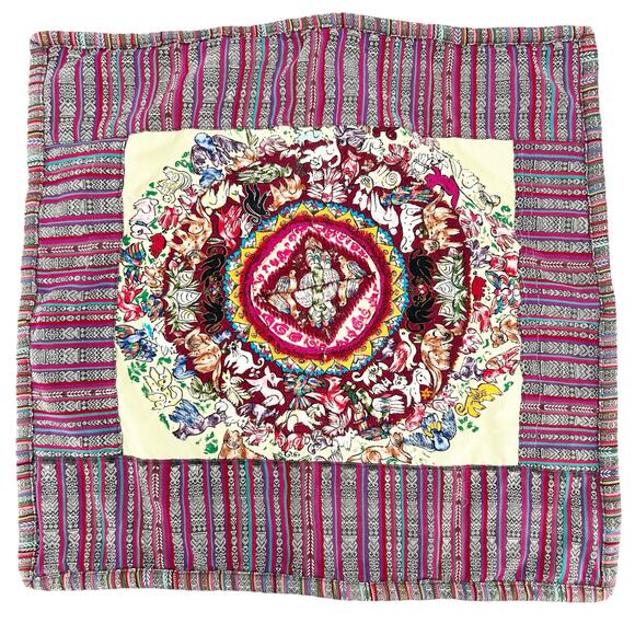 Home Decor Boho Artsy Southwestern Embroidered Animal Handmade Throw Pillowcase